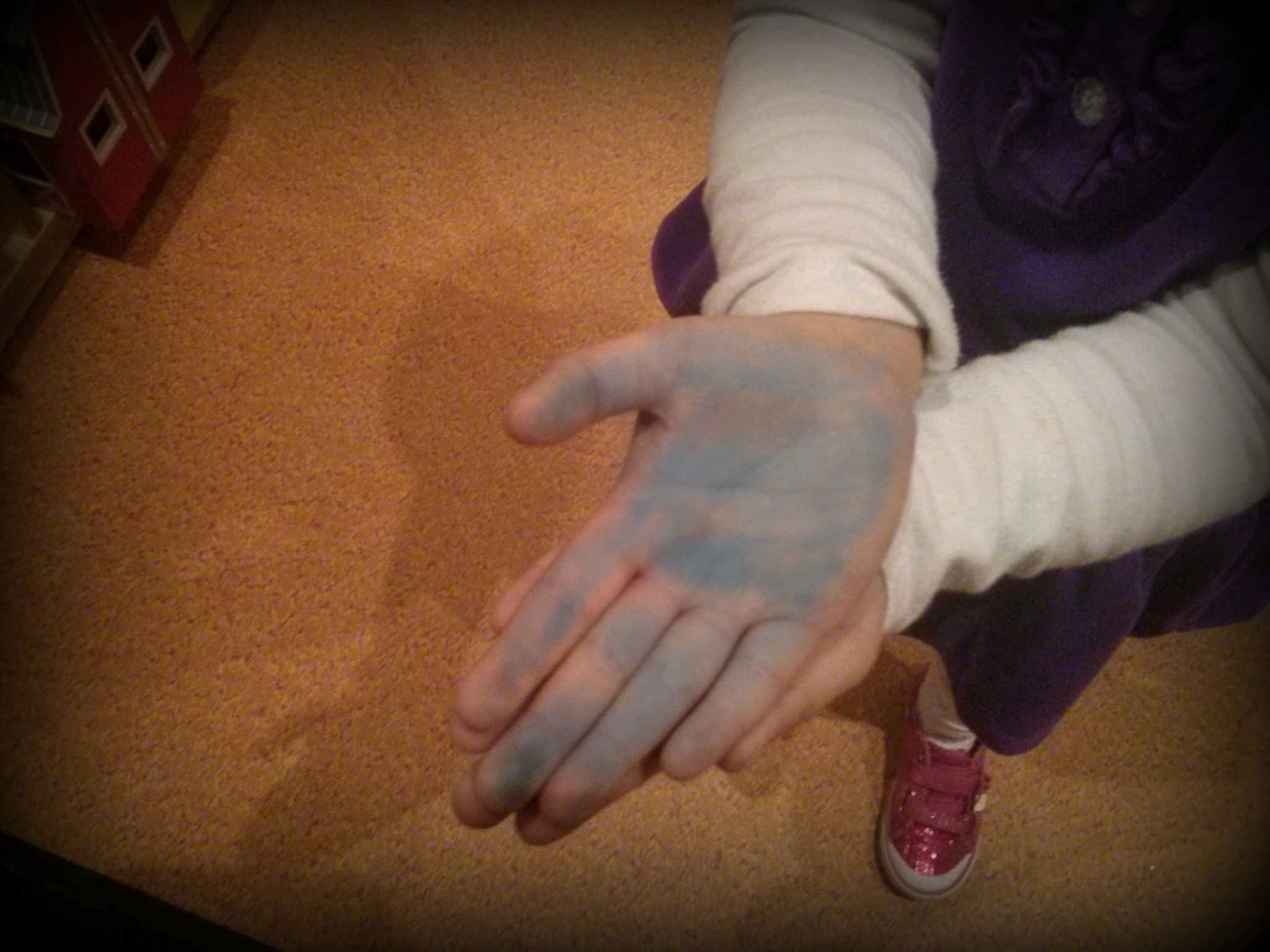 The Mystery of the Blue Hand: Scene from a household